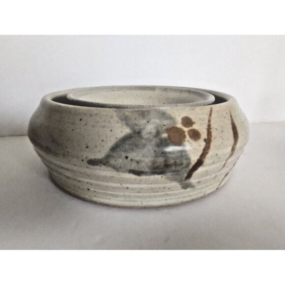 Pottery Pansy Posy Ring Phil Yordy, Conestoga River Pottery, St. Jacobs, Ontario - Picture 8 of 10